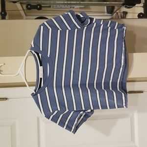 Romwe Striped Crop Top